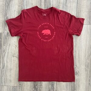 The North Face Men’s Burgundy Bear Logo Short Sleeve Tee Cotton 2XL